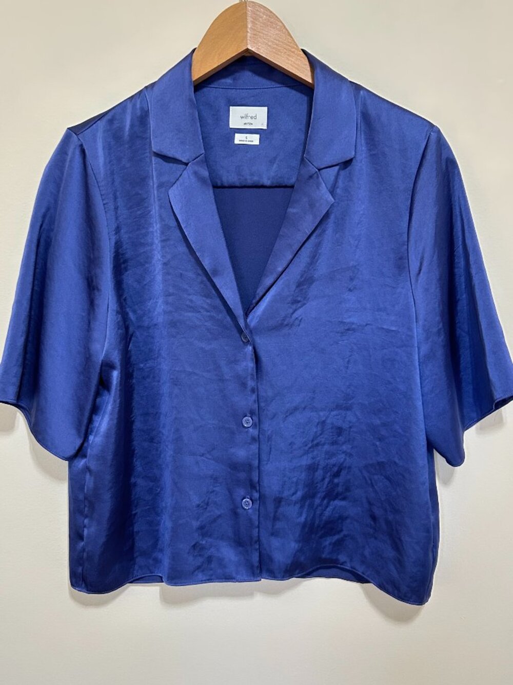 Aritzia Wilfred Beso Satin Shirt Purple Size S